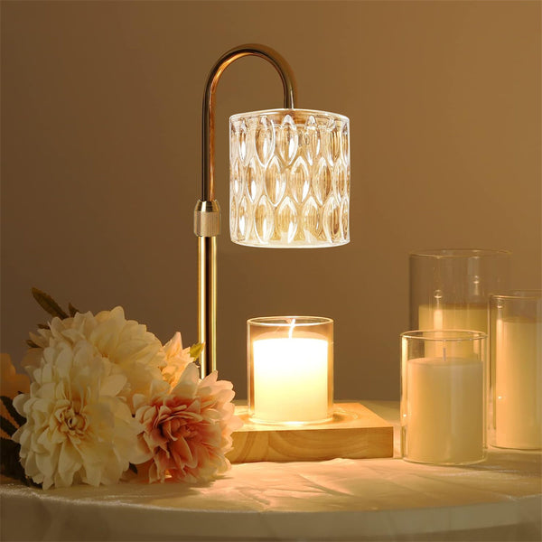 Candle Warmer Lamp, Glass Electric Wax Melter Lamp with Timer & Dimmer
