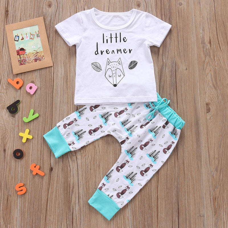 Newborn Baby Clothes Set T-shirt Tops+Pants Little Boys and Girls Outfits