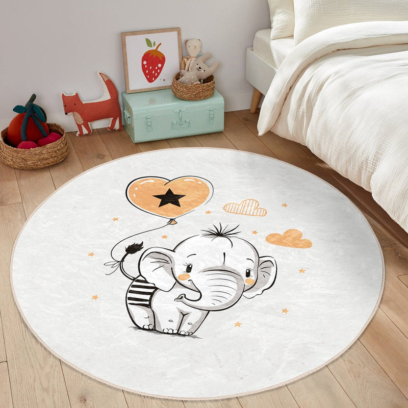 Adorable Baby Elephant Nursery Room Rug | Homeezone
