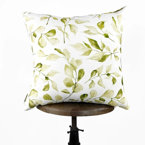 Green Leaves Repeat Pattern | Spring Décor | Easter Decorative Pillows