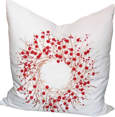 ML10103A Holiday Berry Wreath Pillow