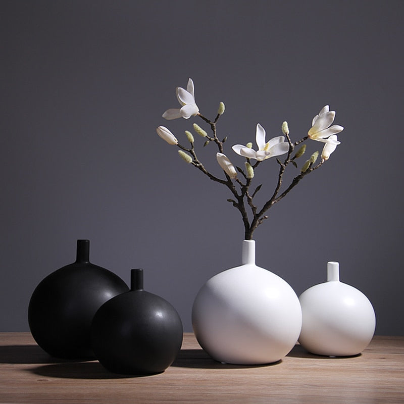 Black Ceramic Tabletop Vase