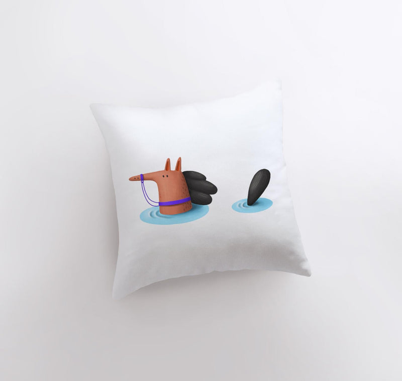 Horse Swimming Pillow | Throw Pillow | Horse Lover | Animal Lover Gift