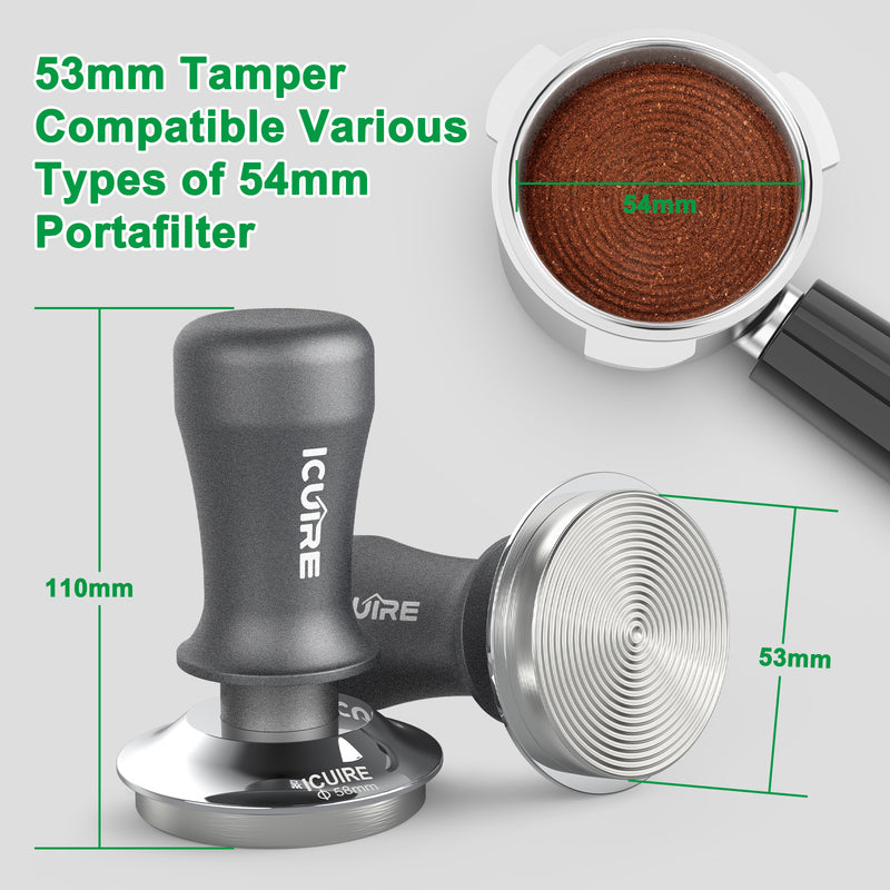 Espresso Tamper, Premium Coffee Tamper for Espresso Machine with Calibrated Spring Loaded, Premium Stainless Steel Flat Base